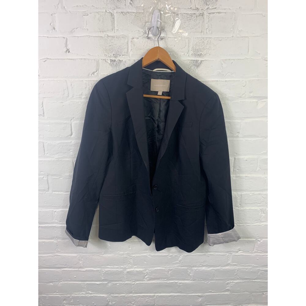 Banana Republic Women's Two Button Blazer Jacket Long Sleeve Black Size 12